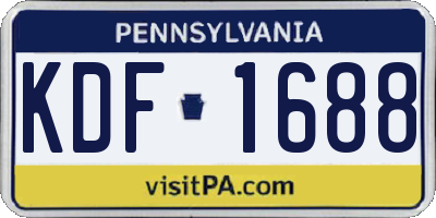 PA license plate KDF1688