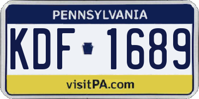 PA license plate KDF1689