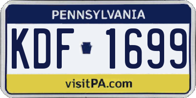 PA license plate KDF1699