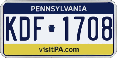 PA license plate KDF1708