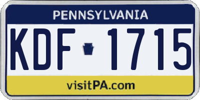 PA license plate KDF1715