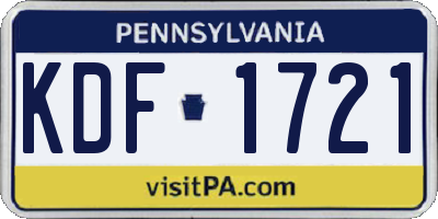 PA license plate KDF1721