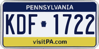 PA license plate KDF1722