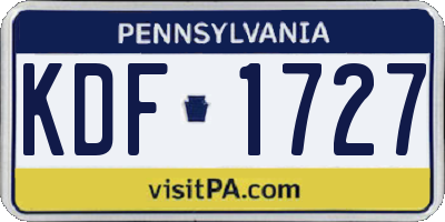 PA license plate KDF1727