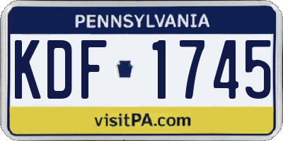 PA license plate KDF1745