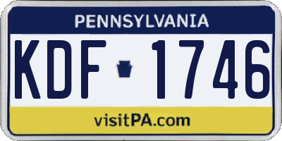 PA license plate KDF1746