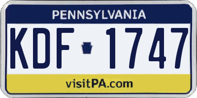 PA license plate KDF1747