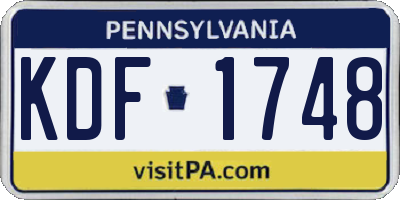 PA license plate KDF1748
