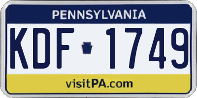 PA license plate KDF1749