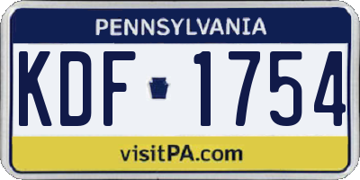 PA license plate KDF1754