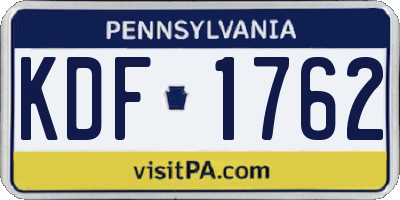 PA license plate KDF1762
