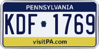 PA license plate KDF1769