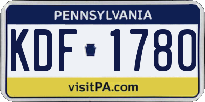 PA license plate KDF1780