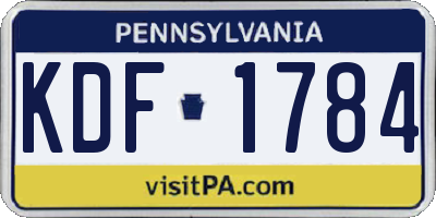 PA license plate KDF1784