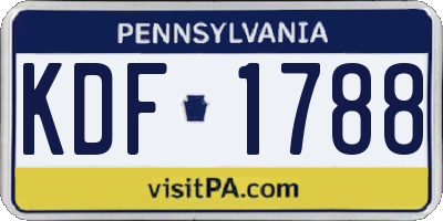 PA license plate KDF1788