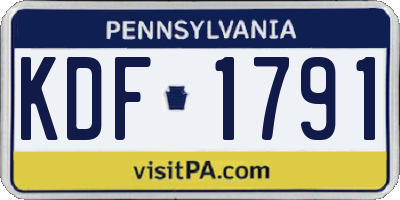 PA license plate KDF1791
