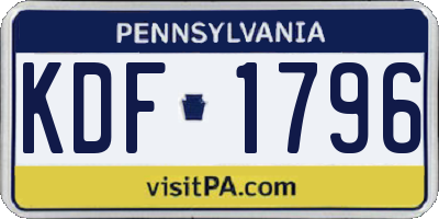 PA license plate KDF1796