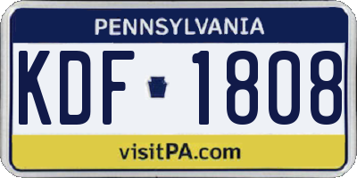 PA license plate KDF1808