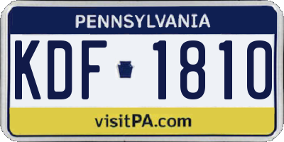 PA license plate KDF1810