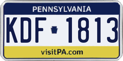 PA license plate KDF1813