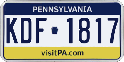 PA license plate KDF1817