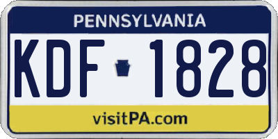 PA license plate KDF1828