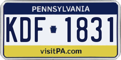 PA license plate KDF1831