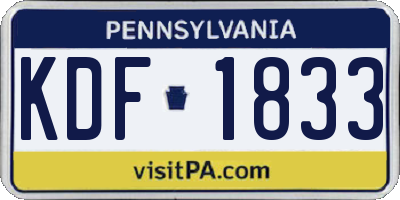 PA license plate KDF1833