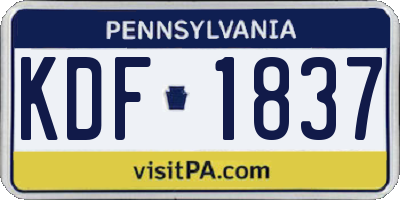 PA license plate KDF1837