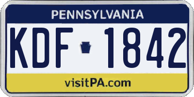 PA license plate KDF1842