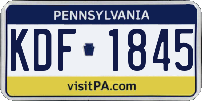 PA license plate KDF1845