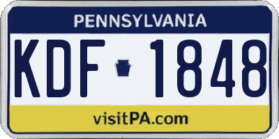 PA license plate KDF1848