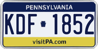 PA license plate KDF1852
