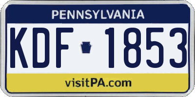 PA license plate KDF1853