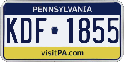PA license plate KDF1855