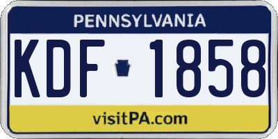 PA license plate KDF1858