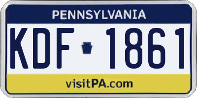 PA license plate KDF1861
