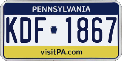 PA license plate KDF1867