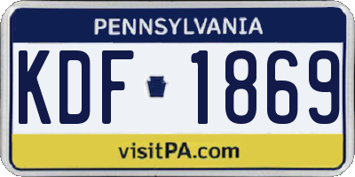 PA license plate KDF1869