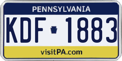 PA license plate KDF1883
