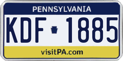 PA license plate KDF1885