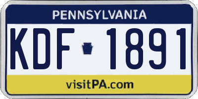 PA license plate KDF1891
