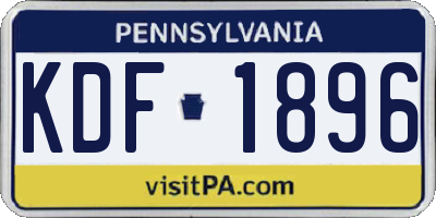 PA license plate KDF1896