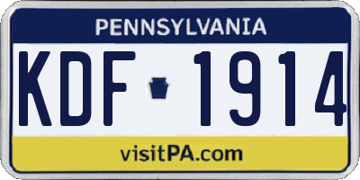 PA license plate KDF1914