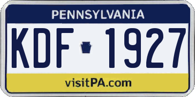 PA license plate KDF1927
