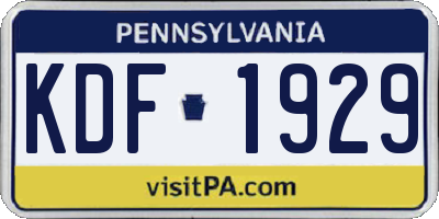 PA license plate KDF1929