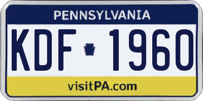 PA license plate KDF1960