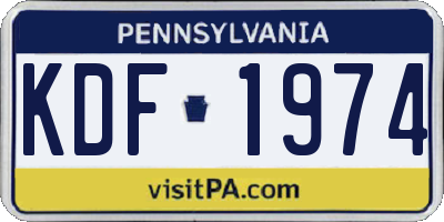 PA license plate KDF1974