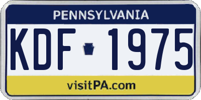 PA license plate KDF1975