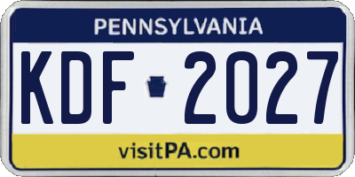 PA license plate KDF2027